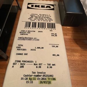 Off White IKEA rug